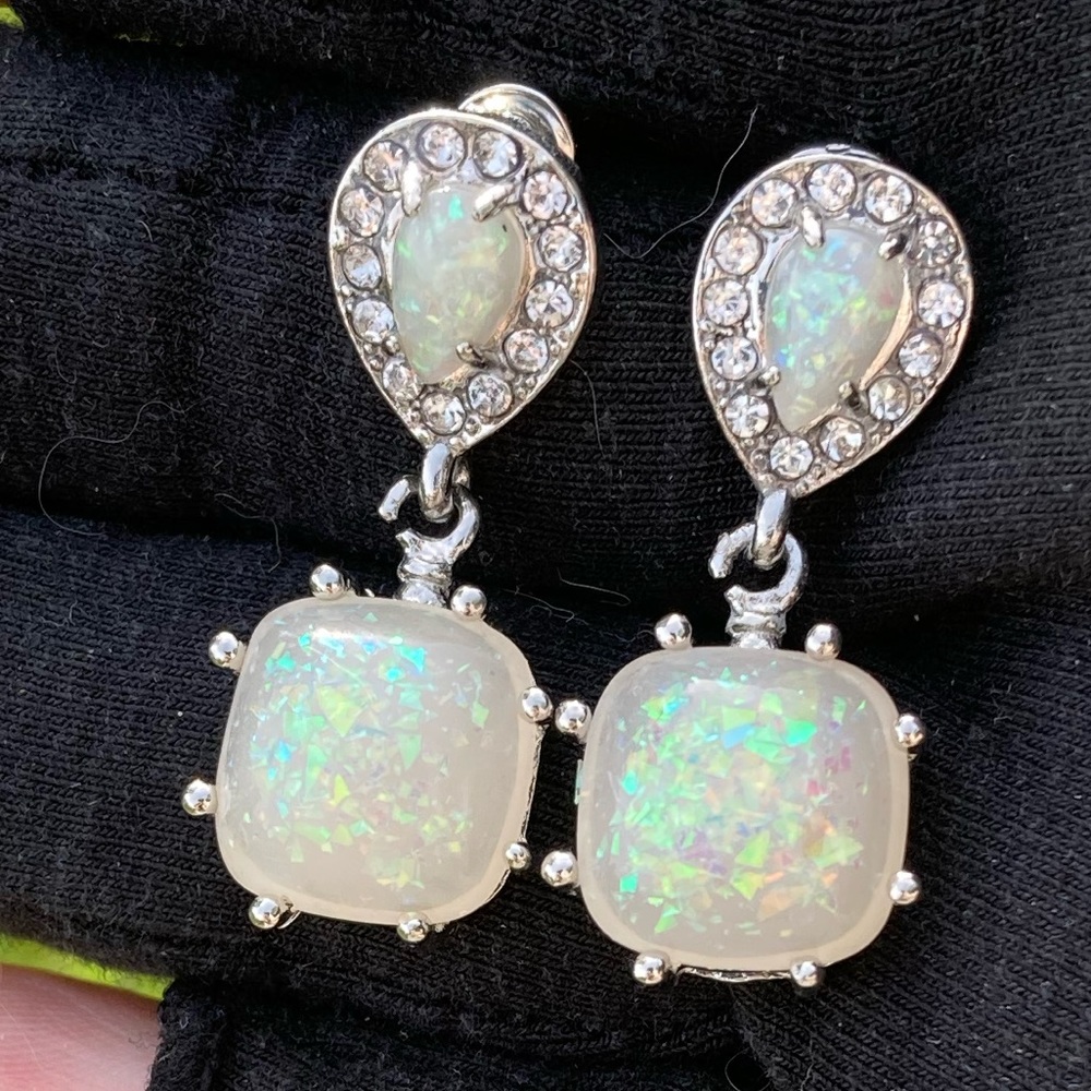 Genuine Fire Opal Earrings - Picture 5 of 12
